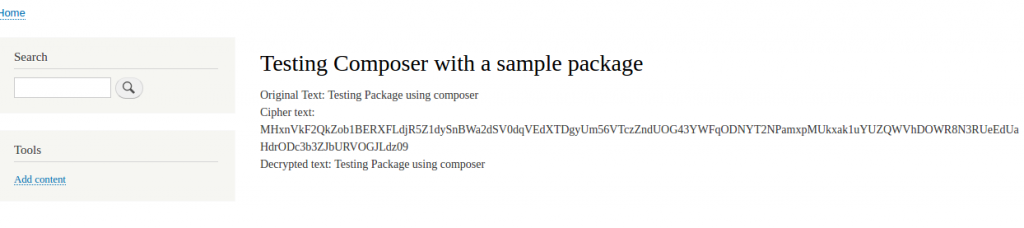 Testing Composer with a sample package D8Composer